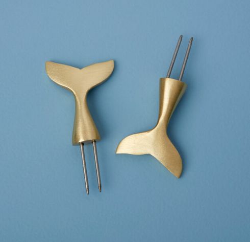 Gold Corn Holders, Whale’s Tail