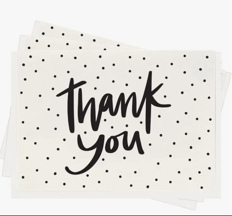 Thank You Dots - Set Of 6 Letterpress Cards