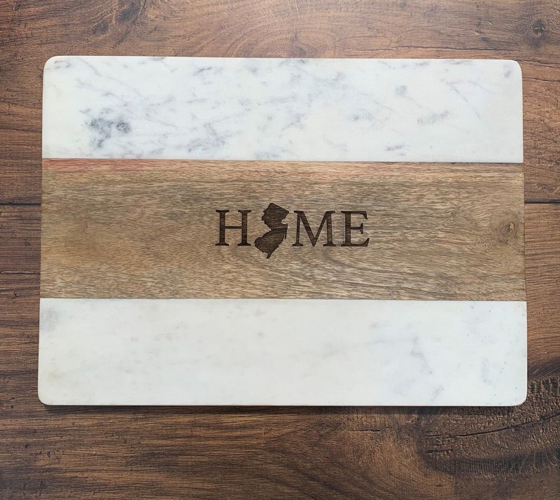 Marble &amp; Wood Serving Board- Home / New Jersey