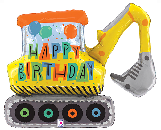 Birthday Construction Excavator Balloon 31&quot;