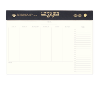 Bookcloth Post Bound Undated Weekly- Planner Desk Pad, 10 x 7.25