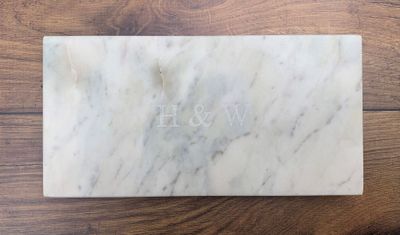 Personalized Small White Marble Cheese Board