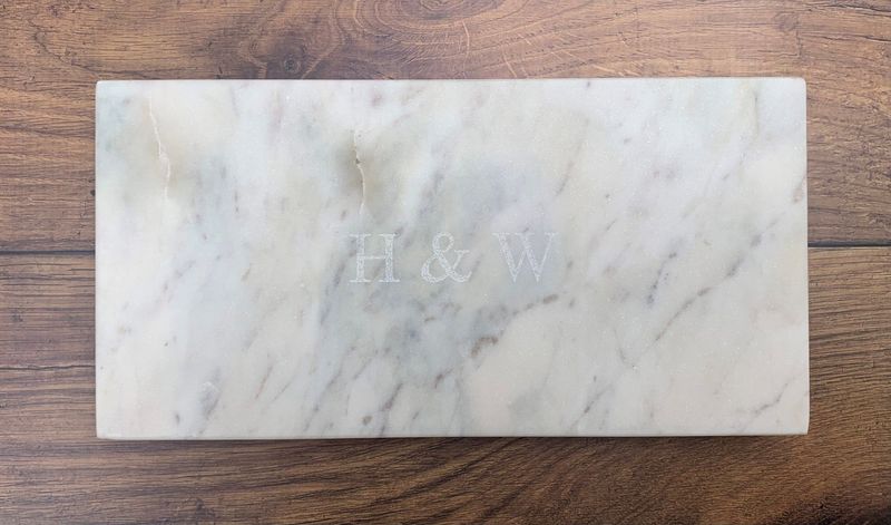 Personalized Small White Marble Cheese Board