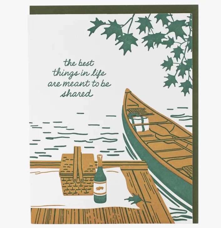 Canoe For Two Love Card