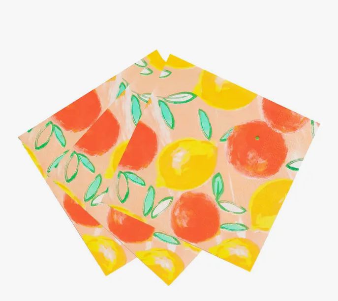 Citrus Fruit Lemon and Orange Napkins - 20 Pack