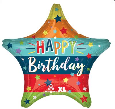 Birthday Stars &amp; Stripes Balloon