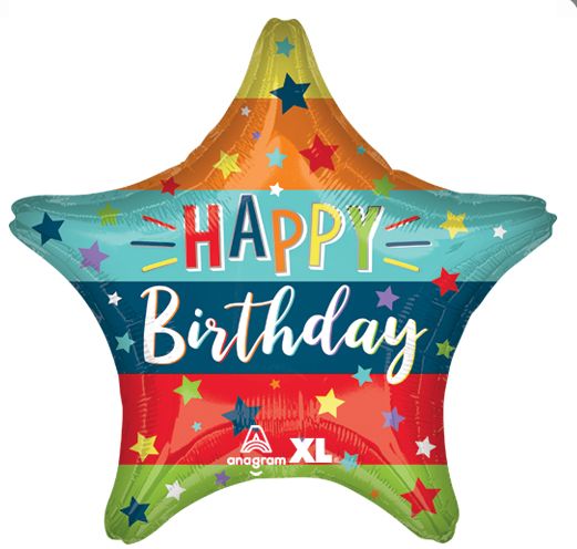 Birthday Stars &amp; Stripes Balloon