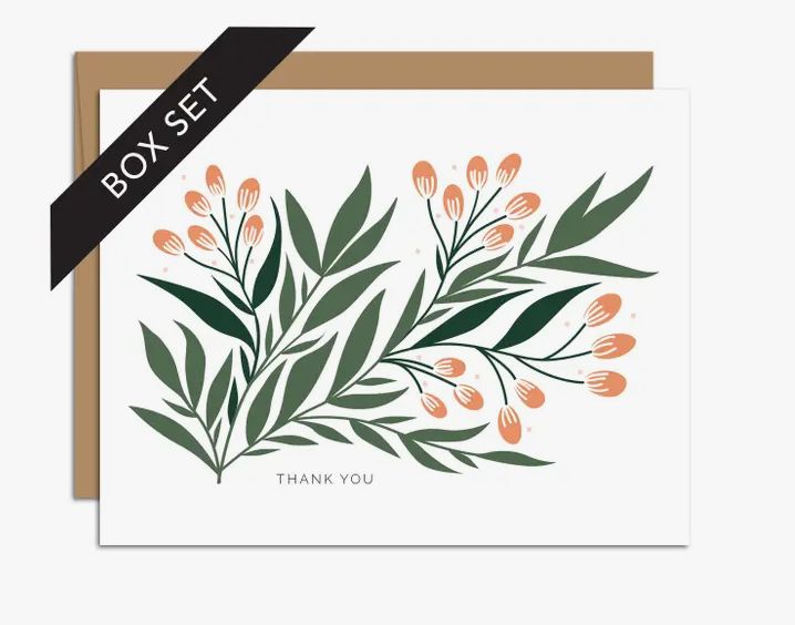 &quot;Thank You&quot; Seeded Branch / Thank You / BOX SET OF 8