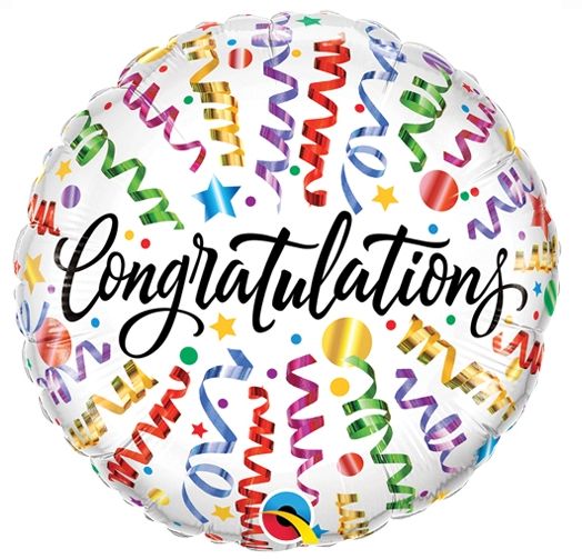 Congratulations Streamers Balloon 18&quot;