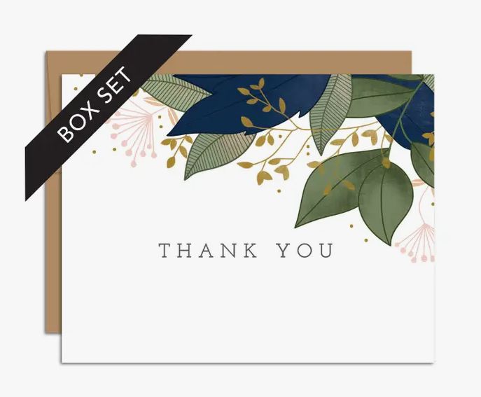 &quot;Thank You&quot; Bentley Top Edge Florals / Box Set of 8