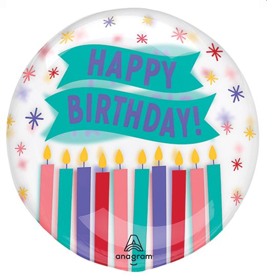 Birthday Candles Balloon White 18&quot;