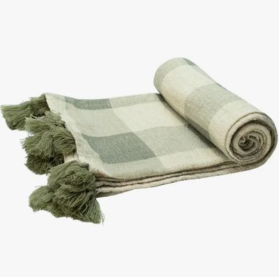 Carina Checkered Throw Grey