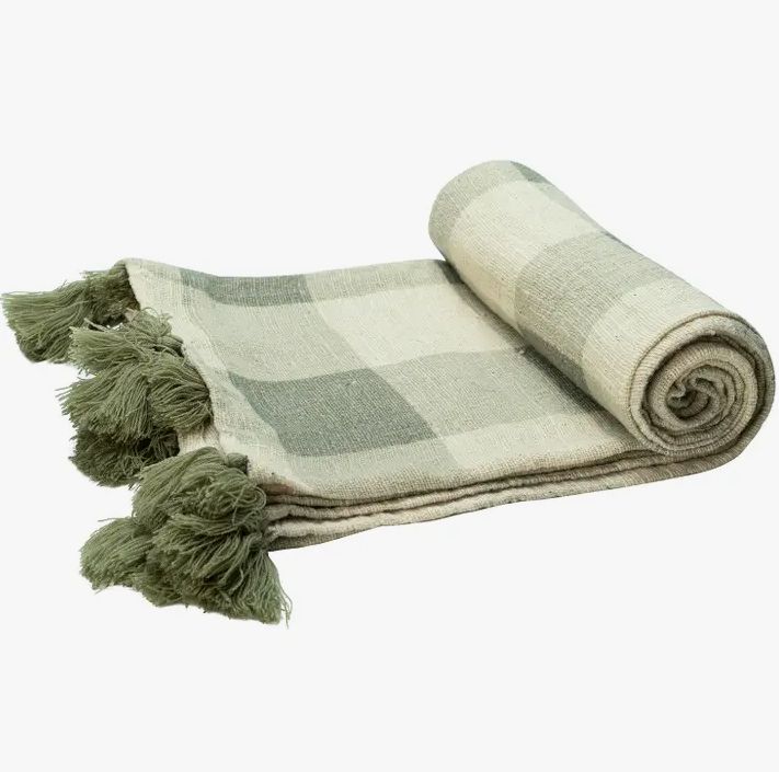 Carina Checkered Throw Grey