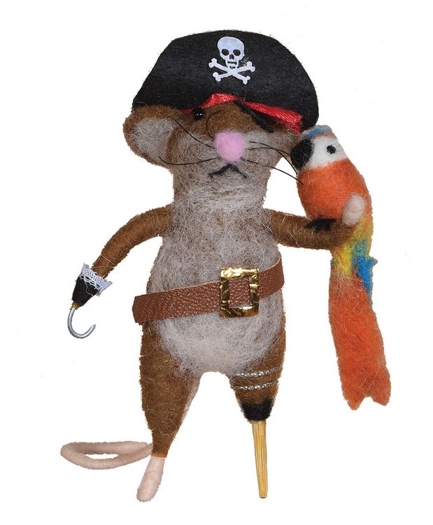 Felt Pirate Mouse Ornament