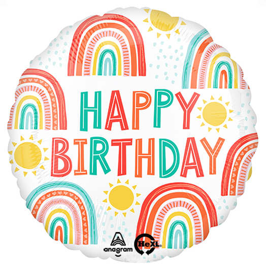 Birthday Retro Rainbow Balloon 18&quot;