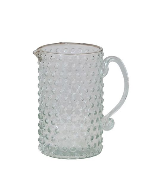 42 oz. Hand-Blown Glass Hobnail Pitcher