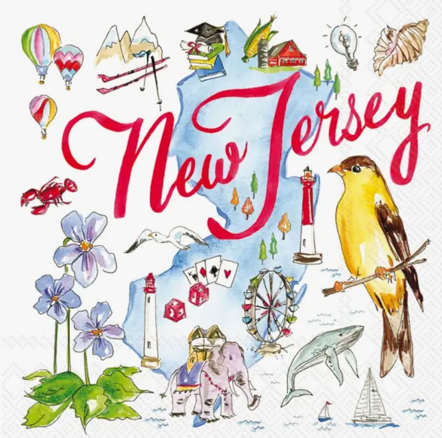 New Jersey State Cocktail Napkins