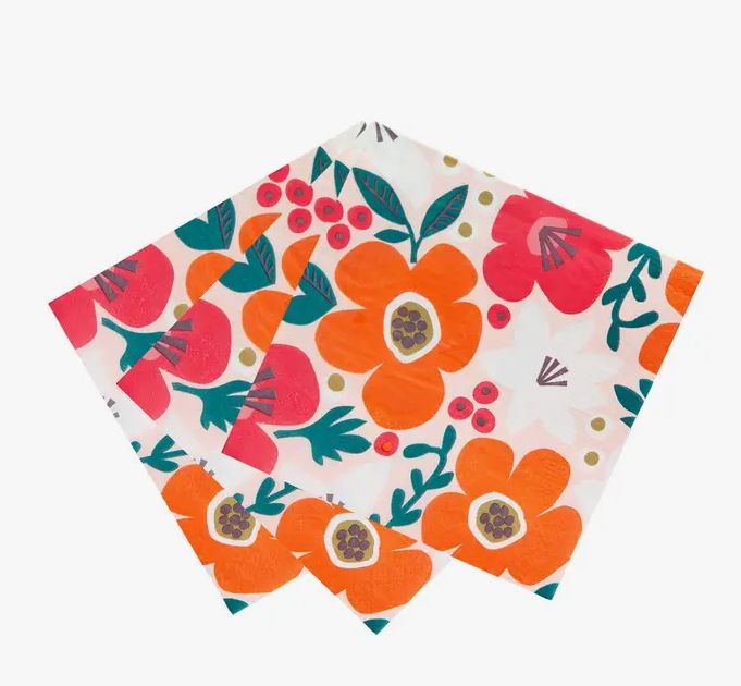 Eco-Friendly Pink Floral Napkins - 20 Pack