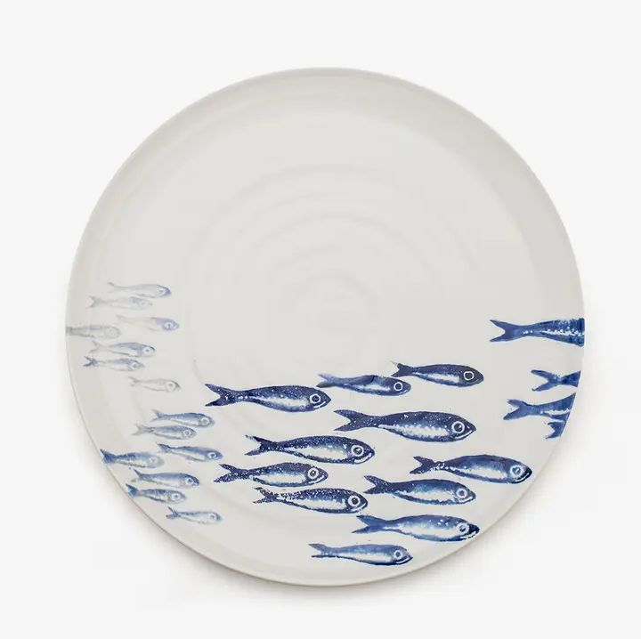 Creatures Platter Sardines Blue | Round Serving Platter