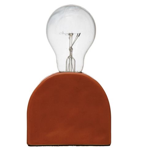 Stoneware Table Lamp w/ Inline Switch, Terra-cotta Color