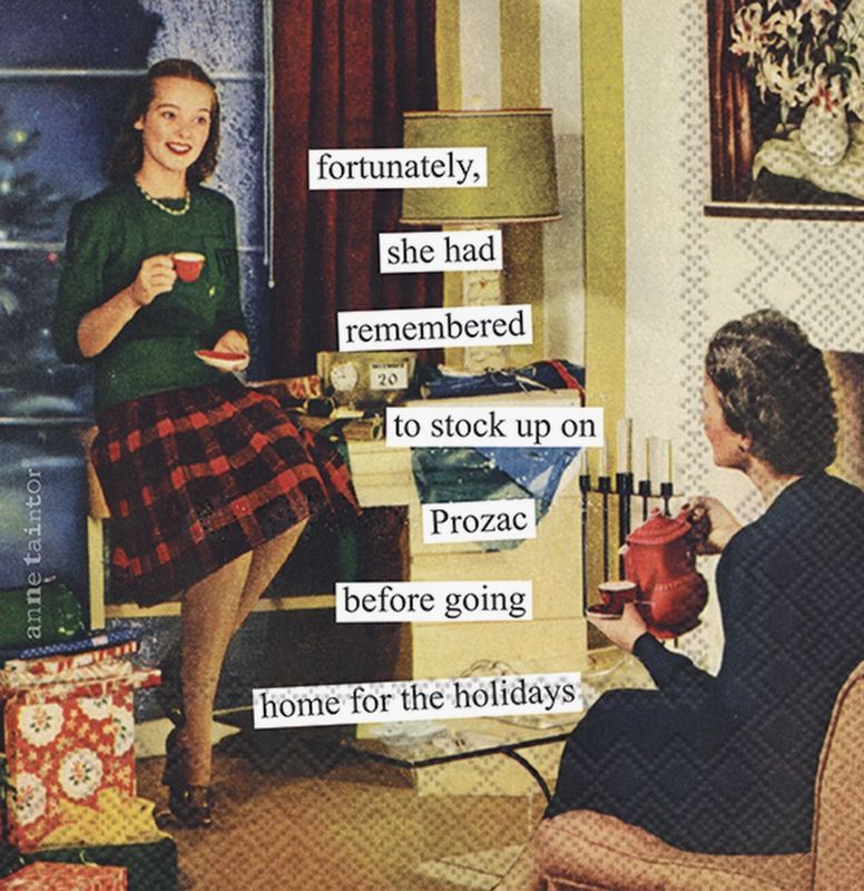 Paper Cocktail Napkins Anne Taintor Prozac Christmas
