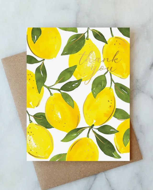 Lemon Thank You Card Box Set of 6