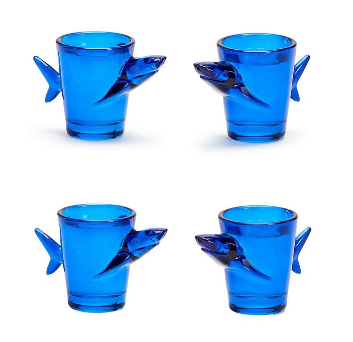 Great White Shark S/4 Shot Glasses in Gift Box