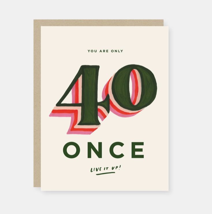 You Are Only 40 Once Birthday Card