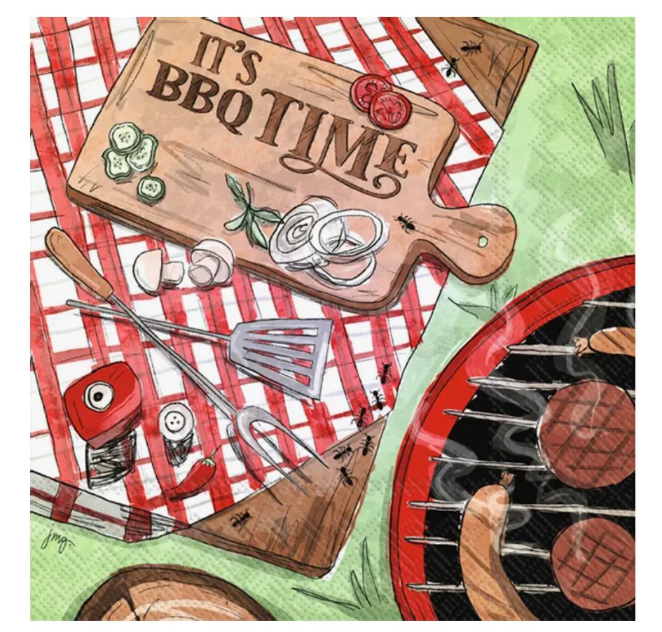 Bbq Time Paper Lunch Napkins