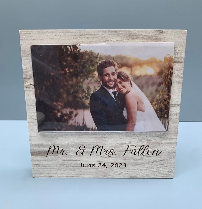 Personalized White Photo Frame - Wedding