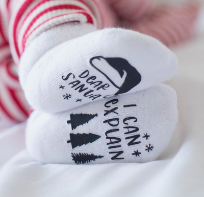 Dear Santa I Can Explain Christmas Socks 0-6mo