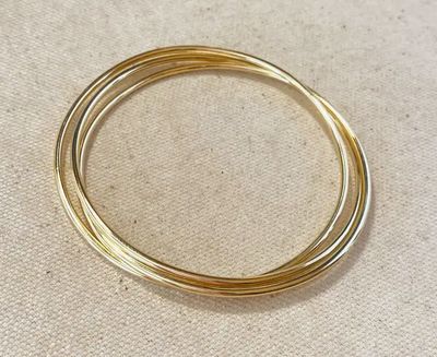 18k Gold Filled Triple Bangle Bracelet Set
