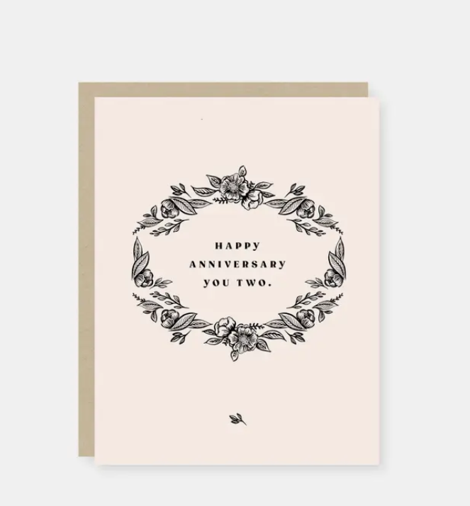 Vintage Floral Anniversary Card