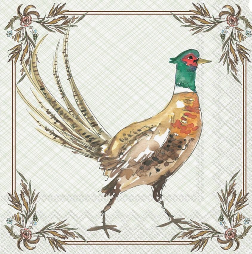 Paper Cocktail Napkins Pheasant Fall
