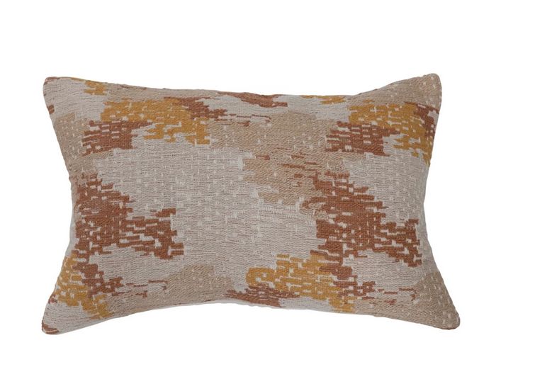 24&quot; x 16&quot; Woven Cotton Blend Jacquard Lumbar Pillow