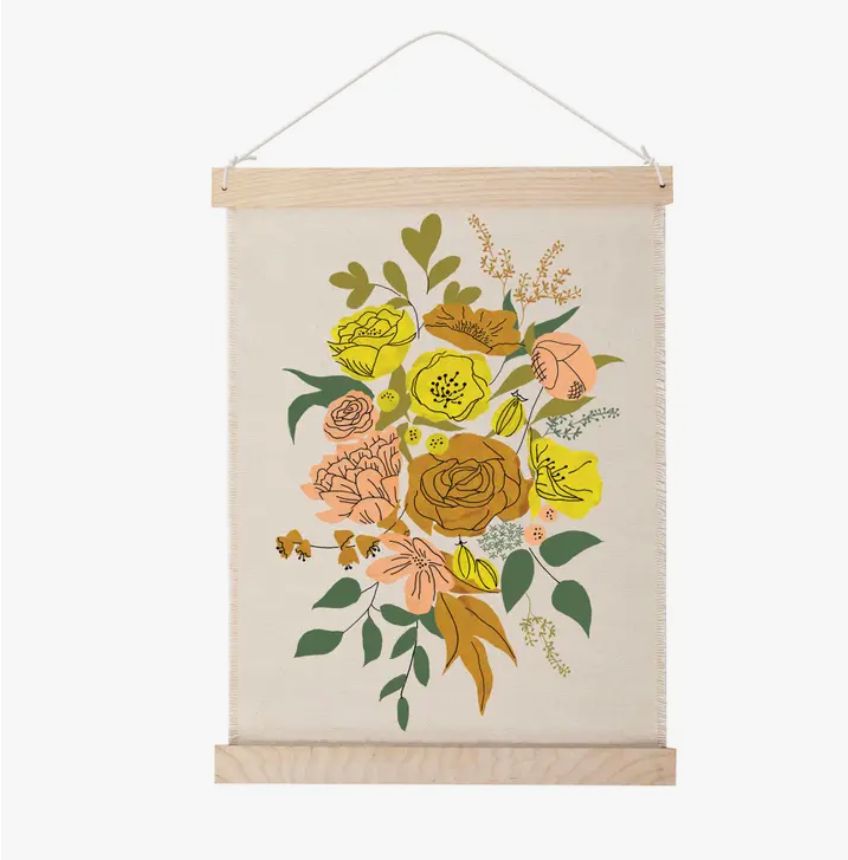 Floral Canvas Wall Hanging