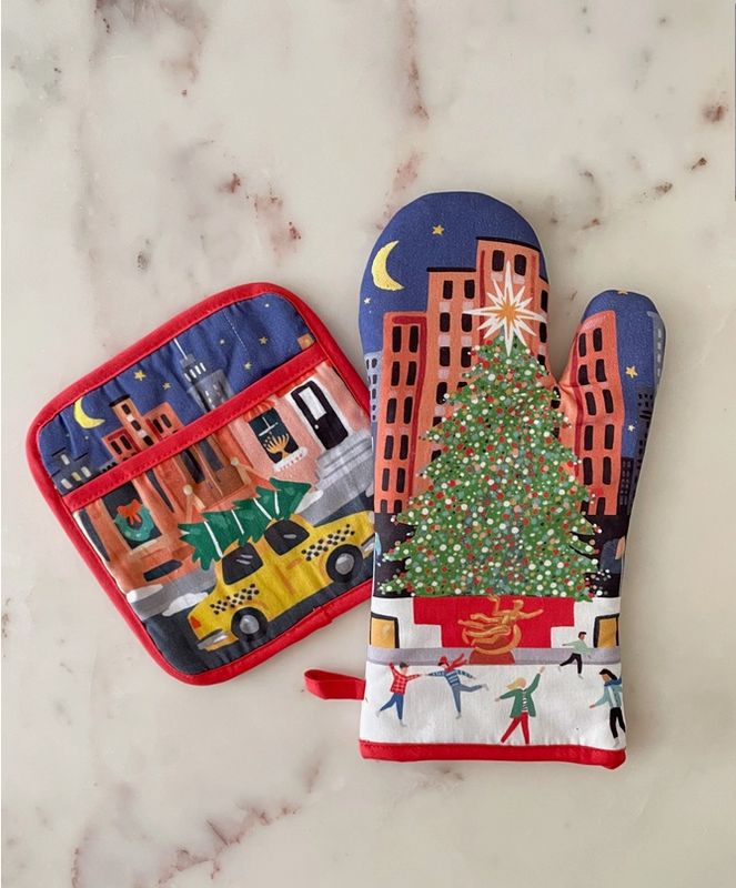 Rockefeller Oven Mitt + Pot Holder Set