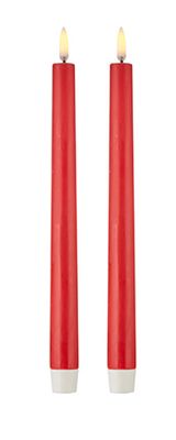 Taper Flameless Candle Pair- Red
