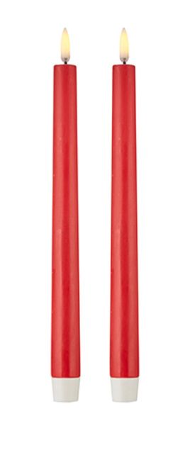Taper Flameless Candle Pair- Red