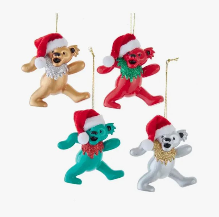 3.5&quot; Grateful Dead Bears + Santa Hat Green