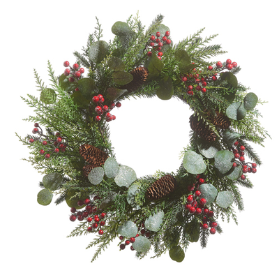 Pinecone and Berry Wreath