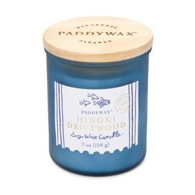 Coastal 8oz Glass Candle Sea Blue - Hinoki Driftwood