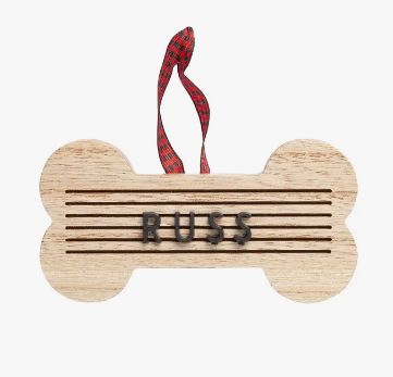 Christmas Wooden Bone Letterboard Pet Ornament