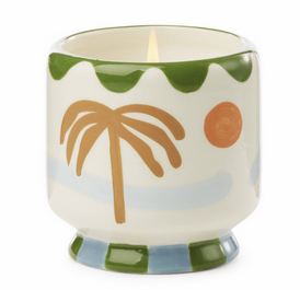 Adopo 8 oz.  Palm Tree Ceramic Candle - Lush Palms