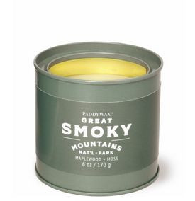 PARKS 6 OZ GREAT SMOKY MOUNTAINS GREEN GLOSSY TIN - MAPLEWOOD + MOSS