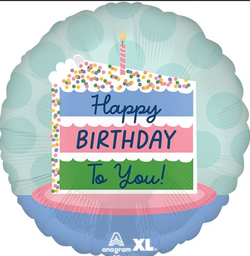 Birthday Satin Cake Balloon 18&quot;