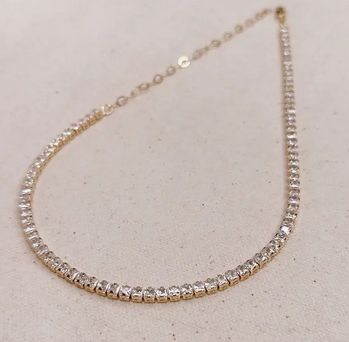 18k Gold Filled 3mm CZ Tennis Necklace