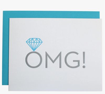 OMG! Engagement Ring Letterpress Card