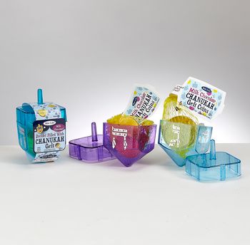 Plastic Dreidel Filled with Chanukah Gelt