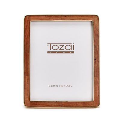 Wood 8x10 Rounded Edge with Brass Photo Frame